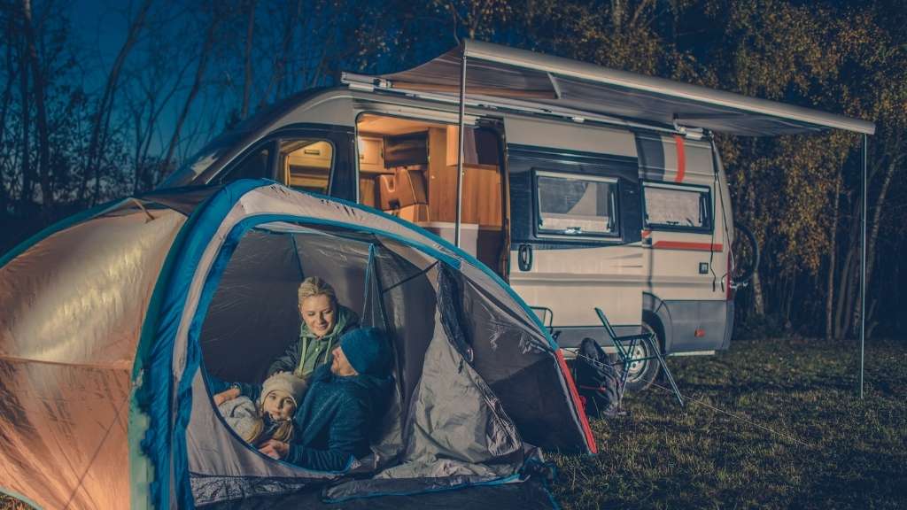 Campervan essentials for sleeping - family camping in a campervan and tent